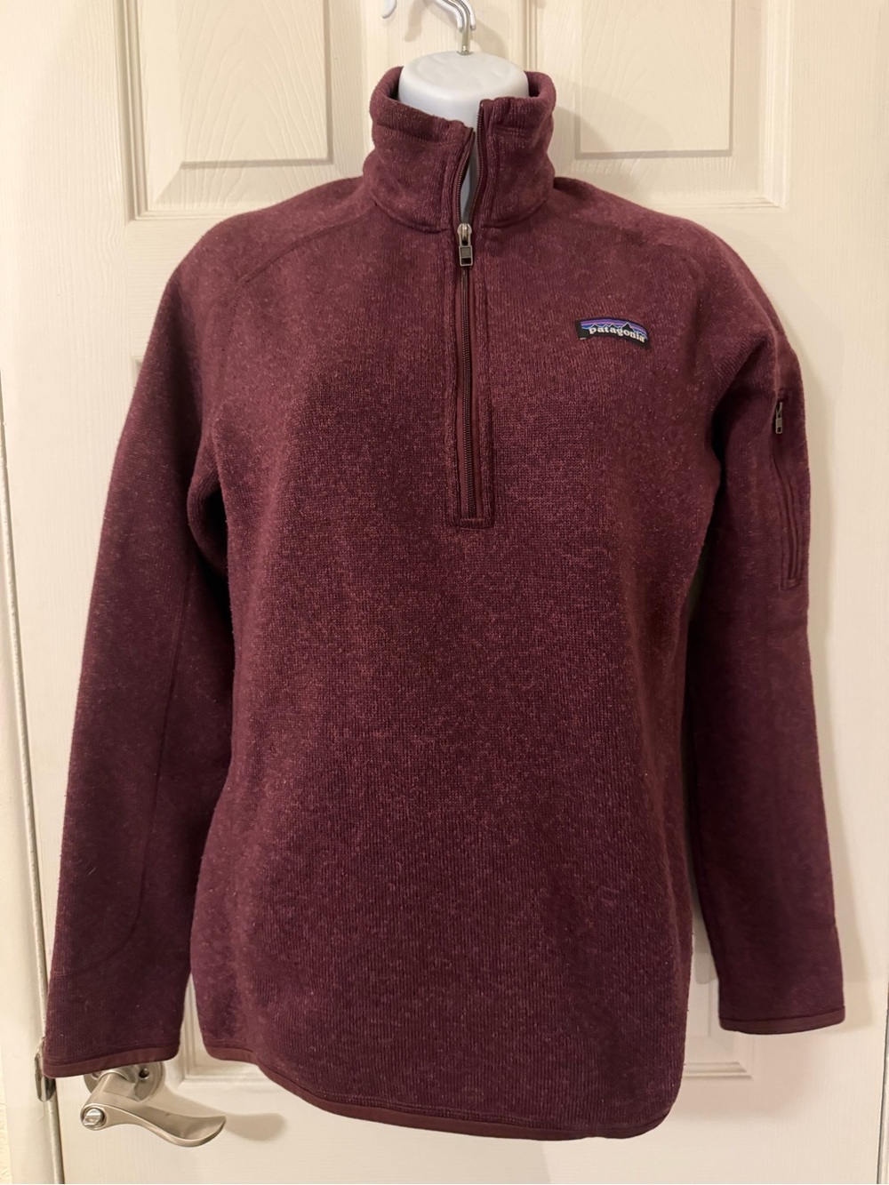 Patagonia Women's Cowl/Turtleneck Quarter-Zip Sweater - Burgundy